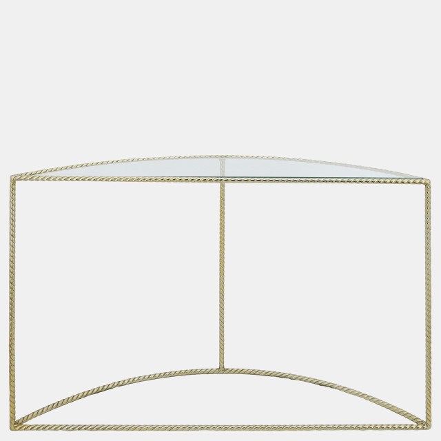 METAL 30"H ROPE CONSOLE TABLE, GOLD