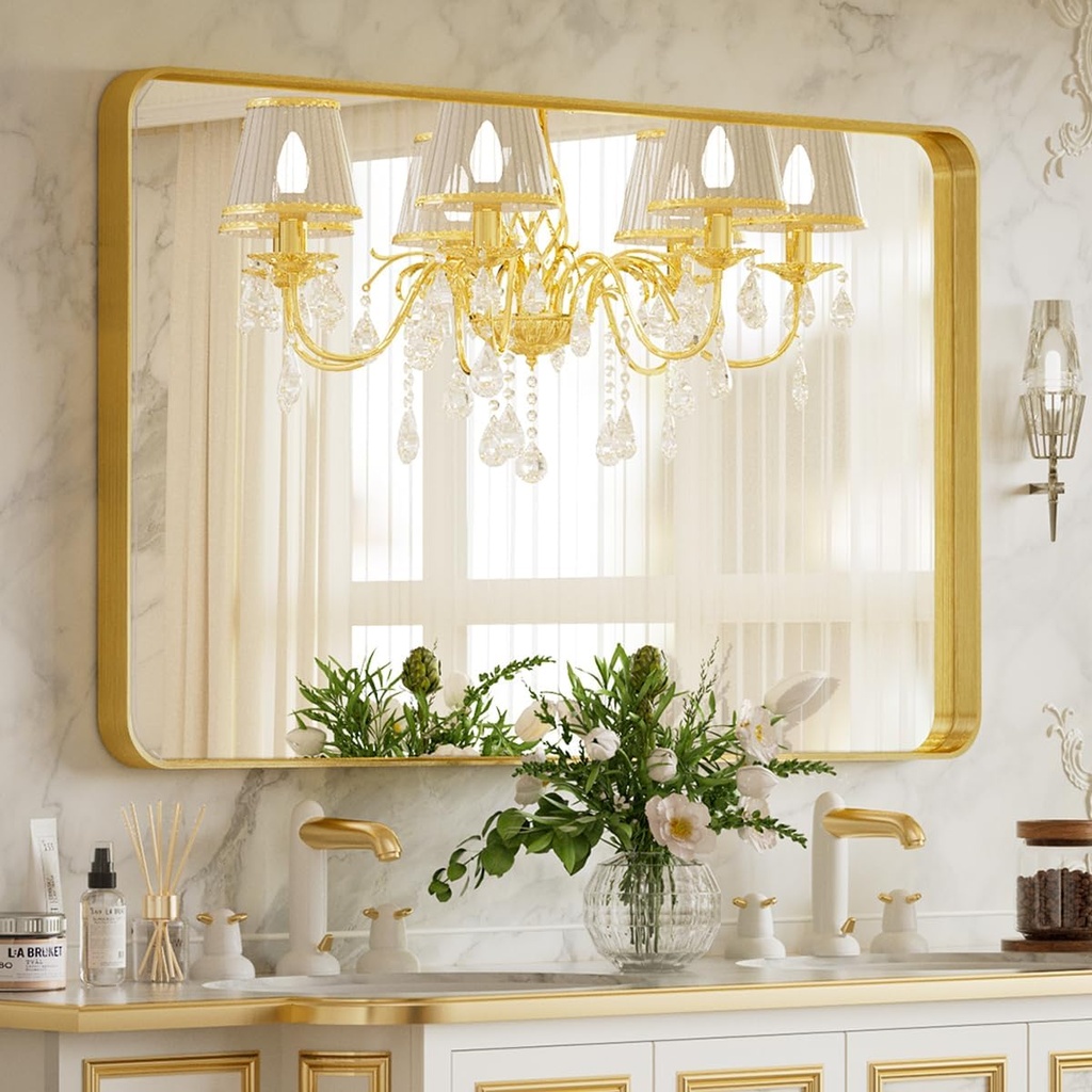 24X32" GOLD BATHROOM MIRROR 