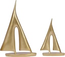 GOLD SAILBOAT DECOR SET OF 2