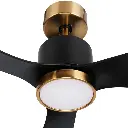 BLACK AND GOLD CEILING FAN WITH REMOTE CONTROL AND LIGHT KIT