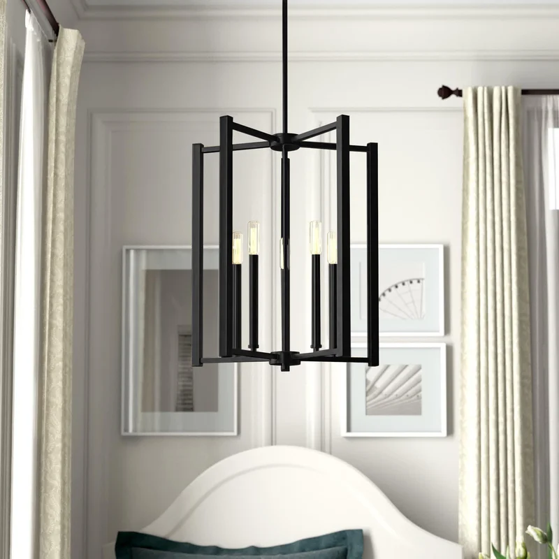 BLACK LANTERN LIGHT FIXTURE 20.5'' H X 16'' W X 16'' D