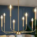 8-LIGHT CLASSIC/TRADITIONAL GOLD CHANDELIER LIGHT FIXTURE