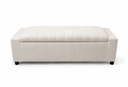 THE SERENITY - DL CUSTOM UPHOLSTERED IVORY CHANNELED STORAGE BENCH 