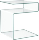  S SHAPED TEMPERED GLASS SIDE TABLE