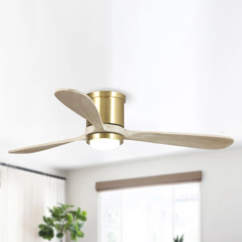 52" 3 BLADE STANDARD CEILING FAN BEIGE AND GOLD FINISH