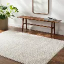 8x10' SOLID CREAM MACHINE WOVEN AREA RUG