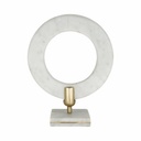 14" MARBLE RING STATUARY, WHITE