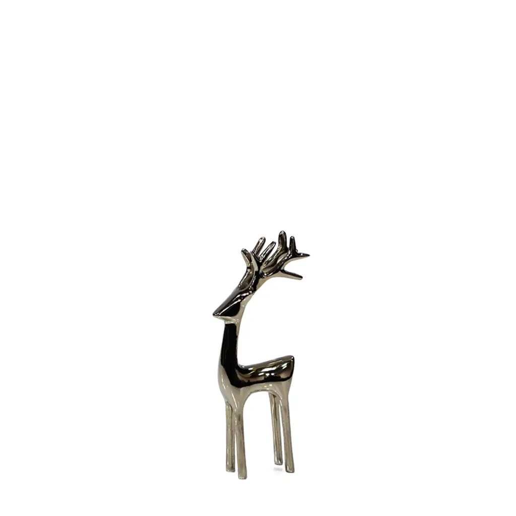 MEDIUM DECORATIVE REINDEER - POLISHED NICKEL