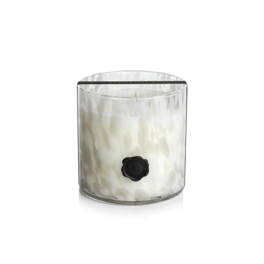 AG OPAL GLASS THREE-WICK CANDLE JAR - WHITE GARDENIA