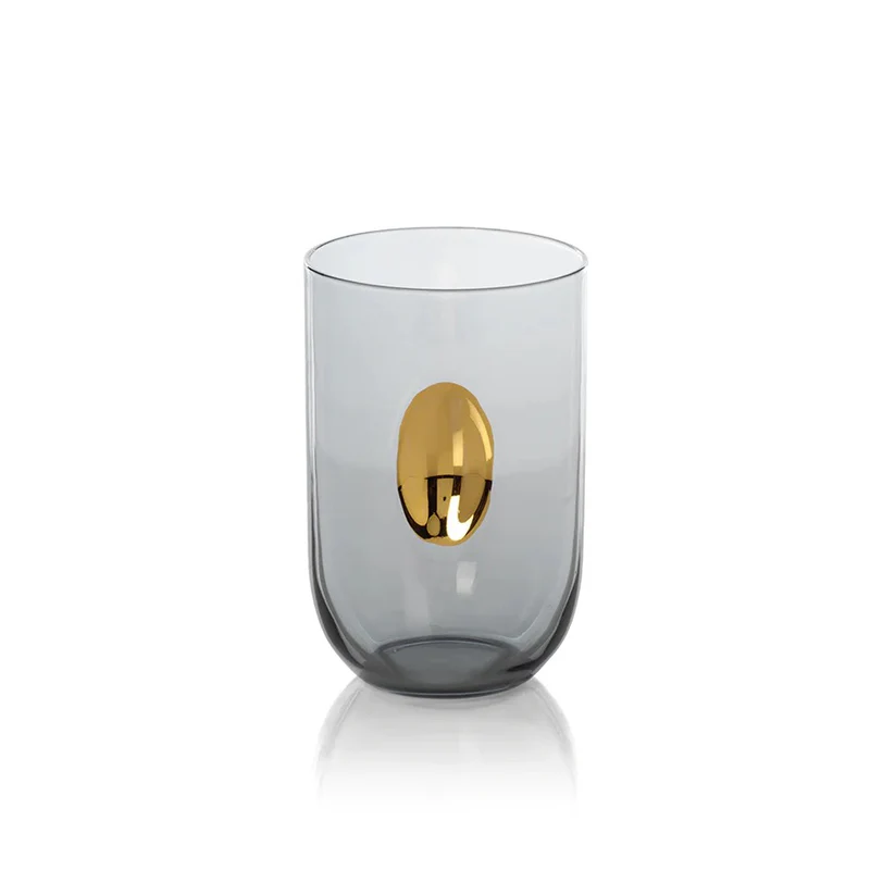 APERITIVO TUMBLER WITH GOLD ACCENT - LIGHT GRAY