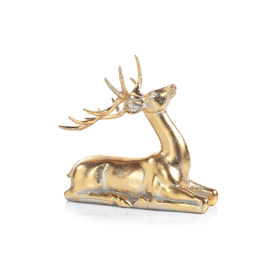   LARGE GOLD DEER SITTING