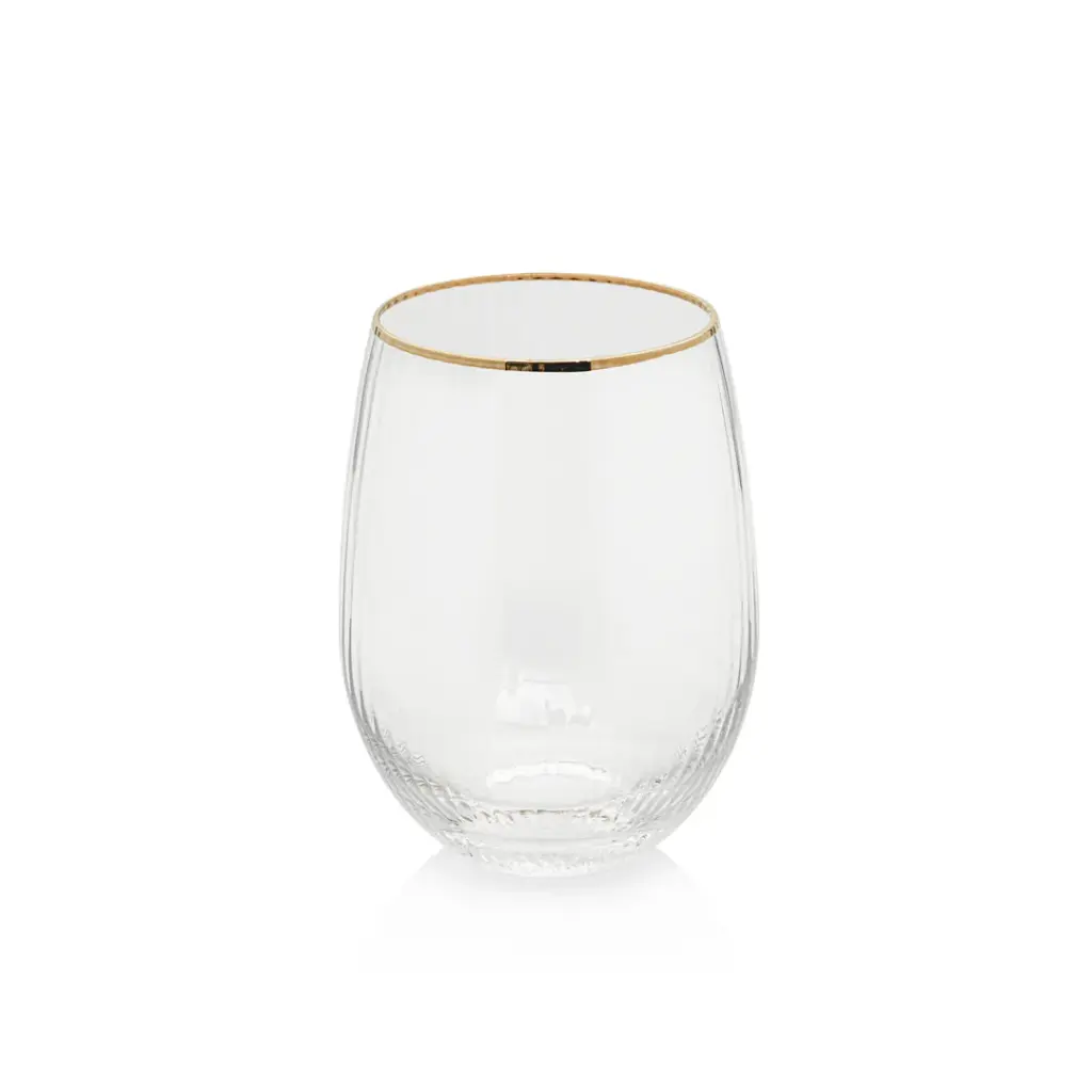 STEMLESS ALL PURPOSE GLASS WITH GOLD RIM