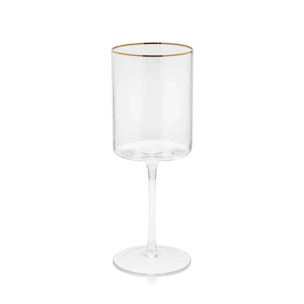 RED WINE GLASS WITH GOLD RIM 