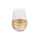 STEMLESS WINE GLASS WITH GOLD LEAF