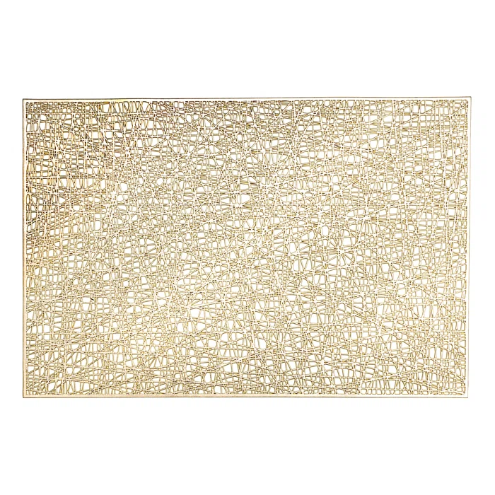 METALLIC LASER CUT PVC PLACEMAT SISAL SILVER -BEIGE 