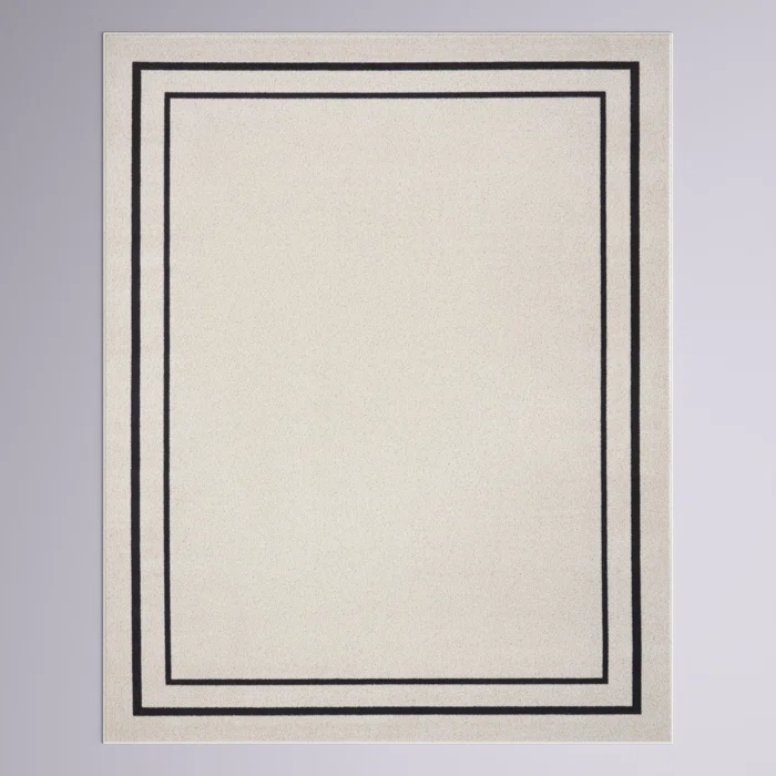 ABSTRACT MACHINE WOVEN AREA RUG OFF-WHITE RECTANGLE 8' x 10'