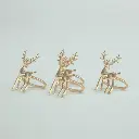 REINDEER NAPKIN RING-GOLD SET OF 4