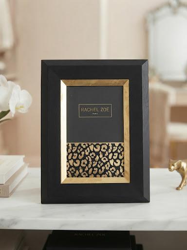  4x6 Black and Gold Cheetah Print Frame