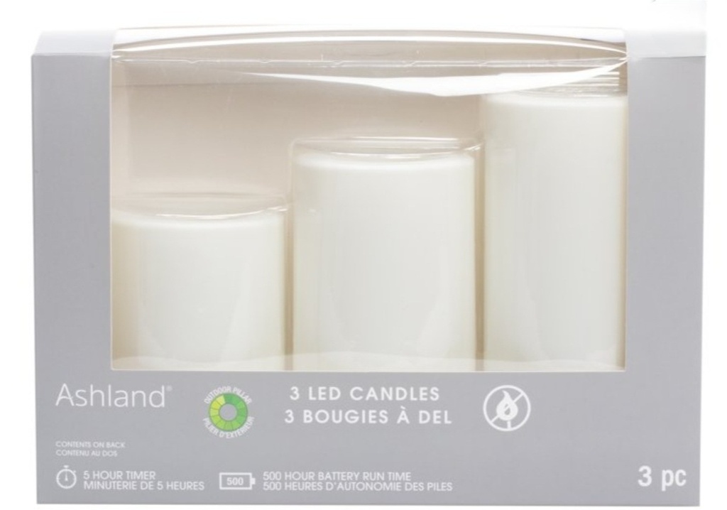 Ashland 3pc LED Candles Without Remote