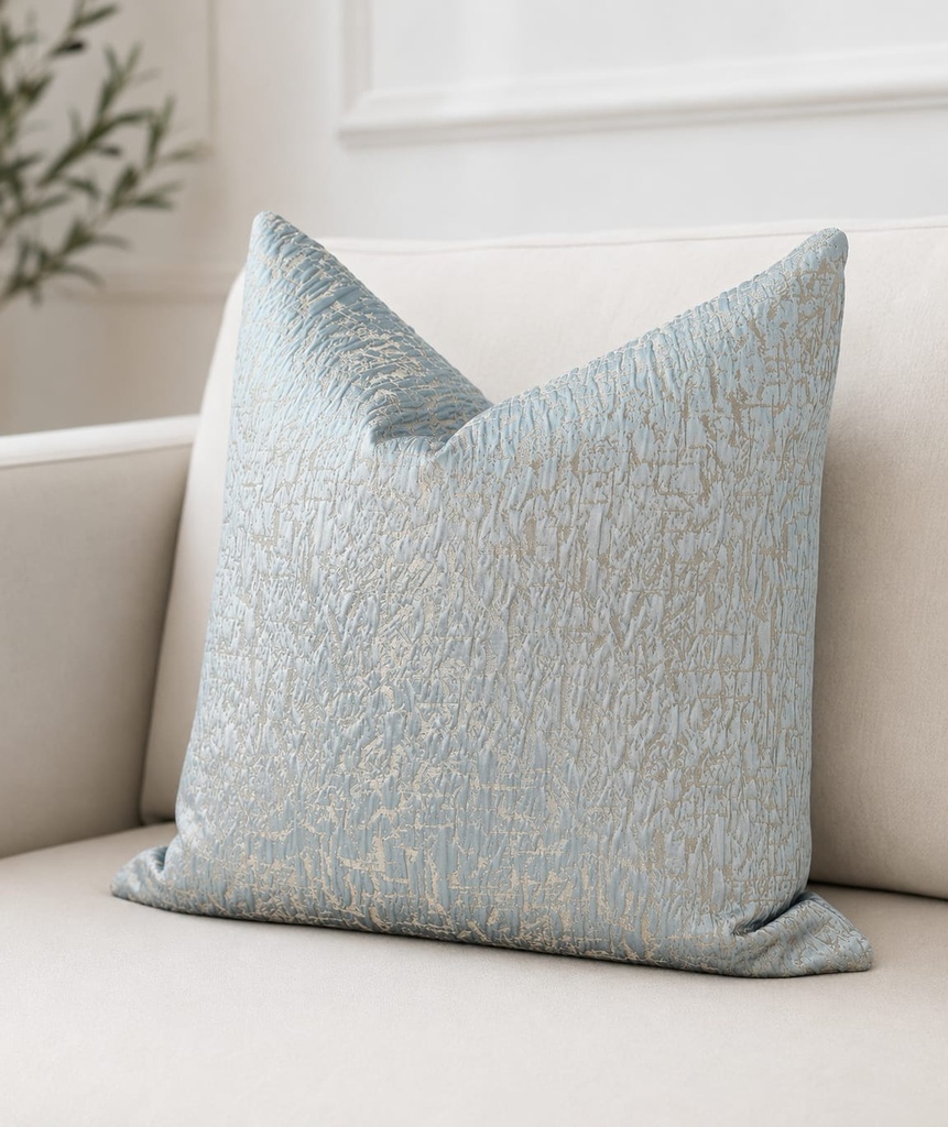 Blue and Gold Branched Lines Pillow