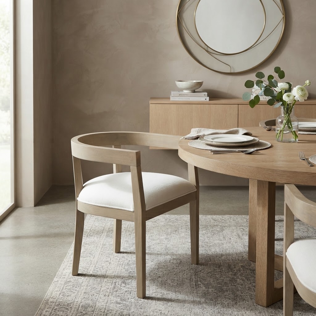 Daney Peony Fabric Dining Chair -Light Ash
