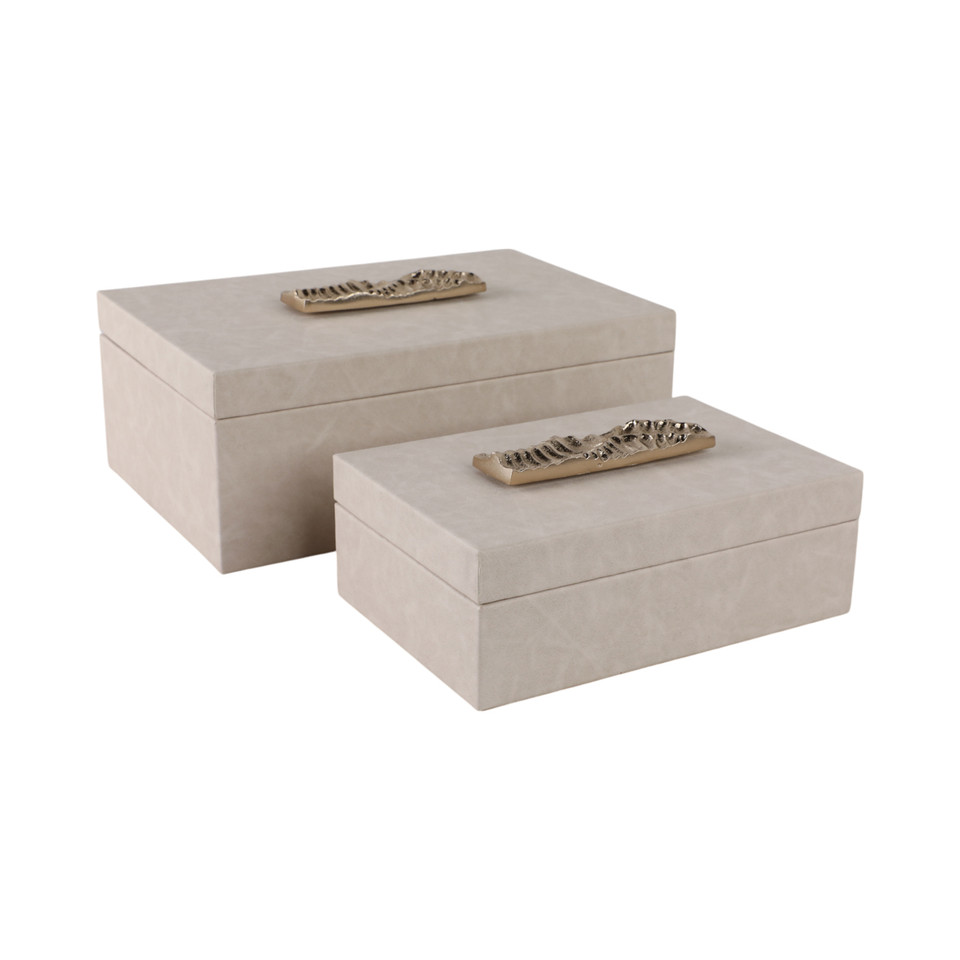 9"DECORATIVE BOXES WITH GOLD HARDWARE-MEDIUM