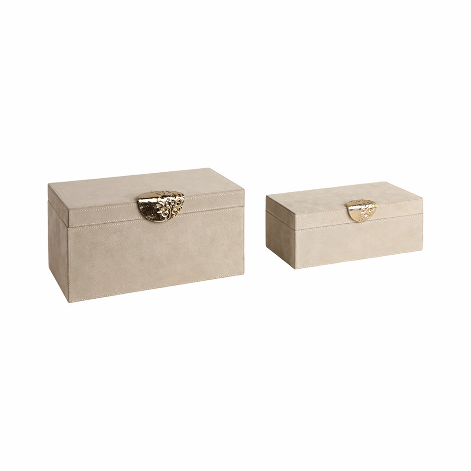 12" SUEDE BOXE W/METAL HARDWARE-LARGE