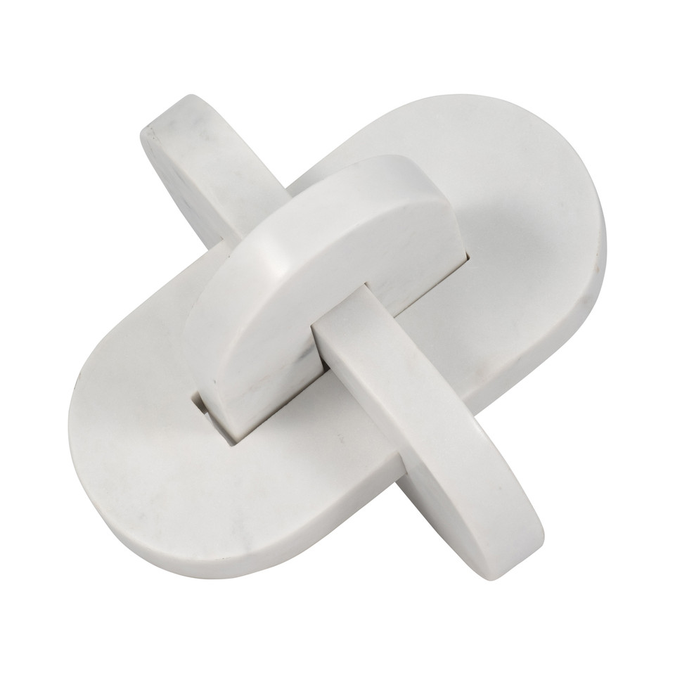 9" LIAM WHITE MARBLE KNOTS