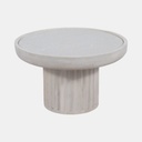 30" MARBLE TOP, WHITEWASH COFFEE TABLE