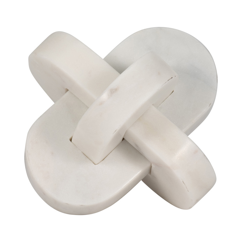 6" LIAM WHITE MARBLE KNOT
