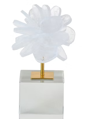 8" CRYSTAL FLOWER STATUARY