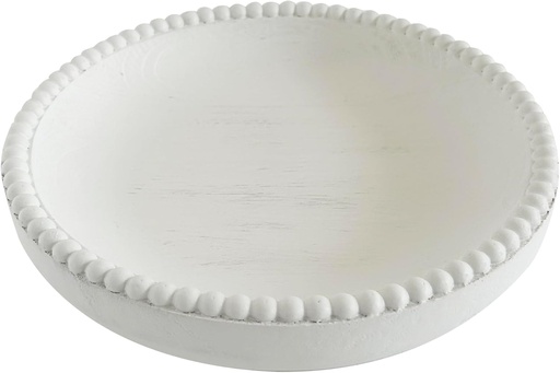 [DL01411] BEADED WOOD DECORATIVE BOWL