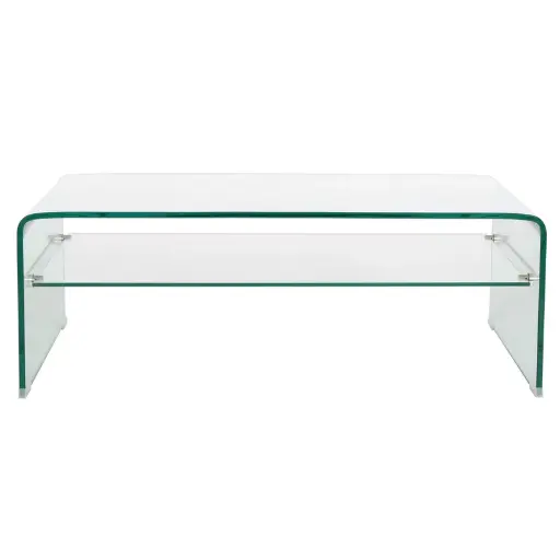 [DL01436] TEMPERED GLASS COFFEE TABLE WITH STORAGE