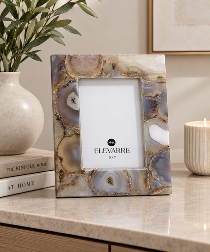 [DL01460] 5X7 MANKATO GREY AGATE PICTURE FRAME
