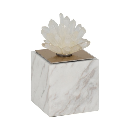 [DL01469] 6" JULIA TALL CRYSTAL AND 
MARBLE BLOCK