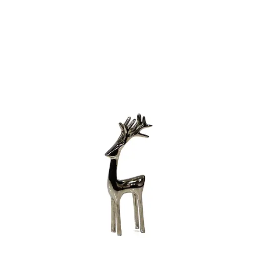 [DL01473] MEDIUM DECORATIVE REINDEER - POLISHED NICKEL