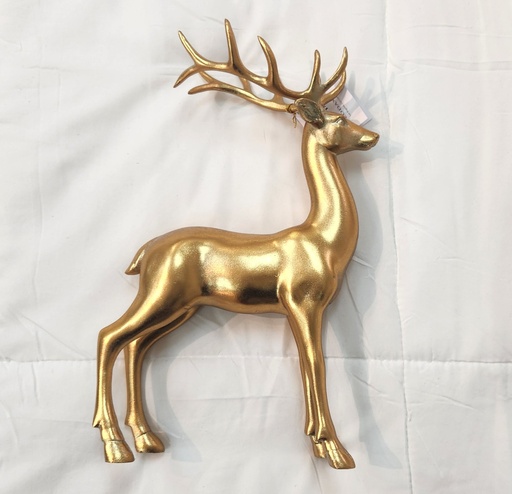 [DL01493]   LARGE GOLD DEER LOOKING AHEAD