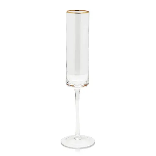 [DL01497] CHAMPAGNE FLUTE WITH GOLD RIM  