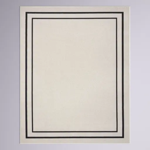 [DL01510] ABSTRACT MACHINE WOVEN AREA RUG OFF-WHITE RECTANGLE 8' x 10'