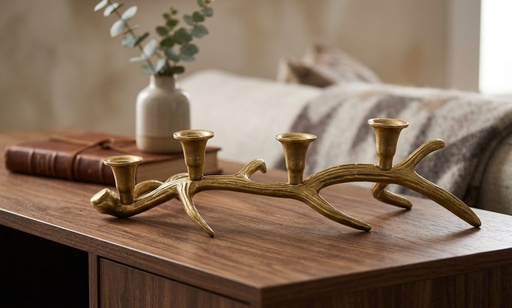 [DL01733] GOLD ANTLER CANDLE HOLDER