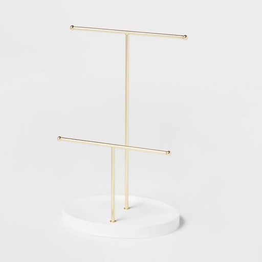 [DL01773] WHITE AND GOLD JEWELRY STAND 