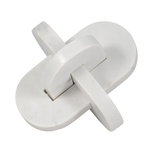 [DL01803] 9" LIAM WHITE MARBLE KNOTS