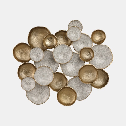 [DL01806] 37X31 METAL MULTI DISC WALL DECOR, MULTI