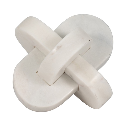 [DL01816] 6" LIAM WHITE MARBLE KNOT