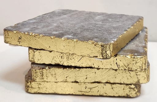 [DL01954] GOLD RIM AGATE STONE COASTER  