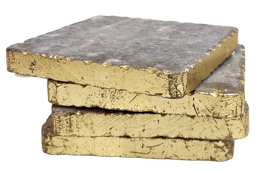 [DL01954] GOLD RIM AGATE STONE COASTER  