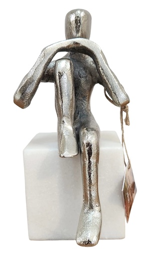 [DL01968] SILVER FIGURINE ON MARBLE BASE   