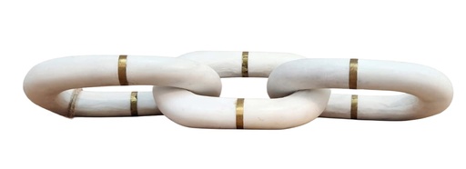 [DL01975] MARBLE AND GOLD 3 LINKED CHAIN  