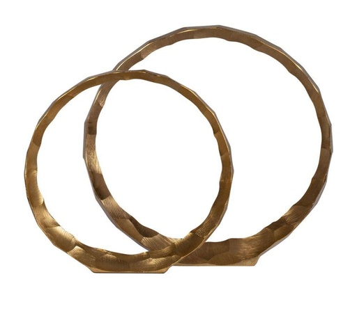 [DL02060] 16" Hammered 
Decorative Rings, Gold