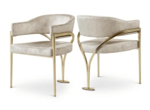 [DL02079] Gold Velvet Stone Dining Chair